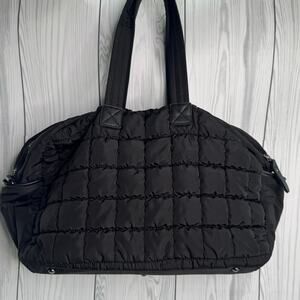 Urban Expressions Urban Fit Black Quilted Puffer Duffle/Tote/Gym Bag